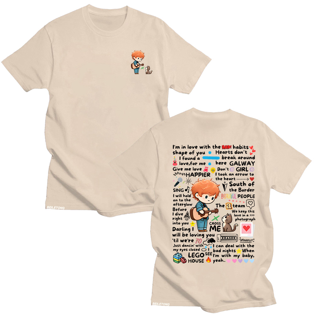 Streetwear Brand Y2K - Ed Sheeran Graffiti motif t-shirt nouveau
