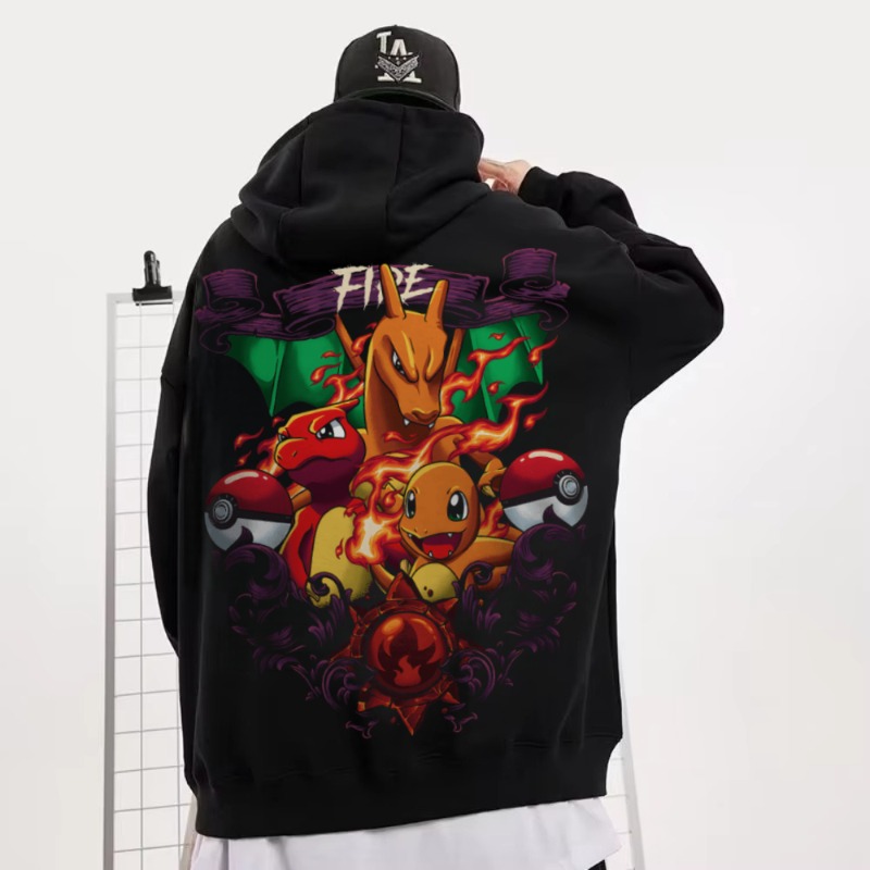 Streetwear Brand Y2K - Sweat-shirt à capuche noir surdimensionné 4xl