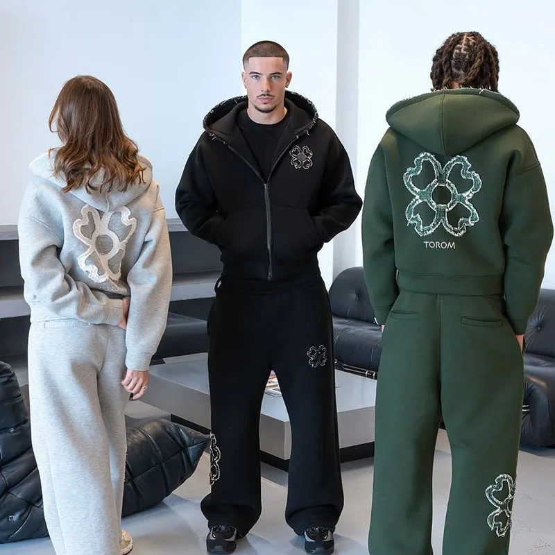 Streetwear Brand Y2K - Ensemble survêtement homme printemps-automne, sweat à