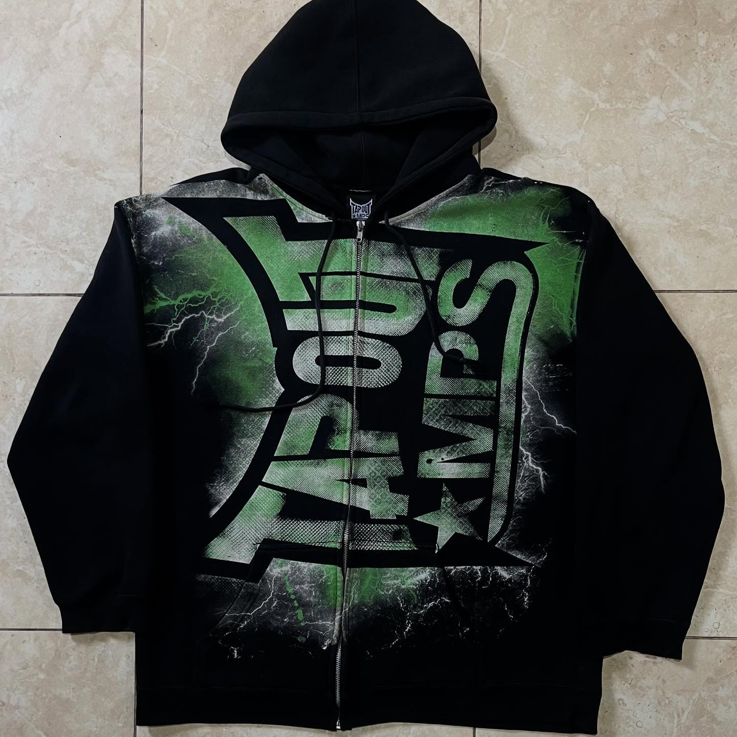 Streetwear Brand Y2K - Sweat à capuche Vintage vert imprimé