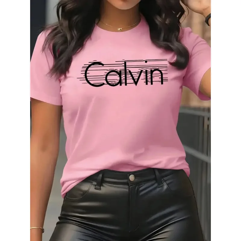 Streetwear Brand Y2K - Calvin T-Shirt femme loisirs mode manches