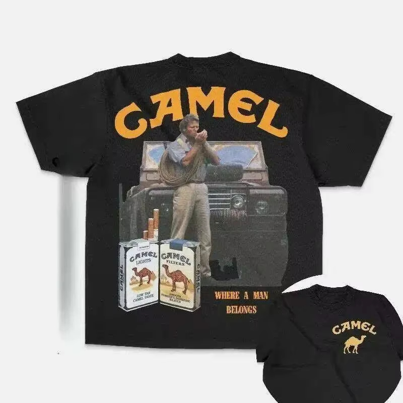 Streetwear Brand Marketing - T-shirt vintage publicitaire classique Camel, tendance,