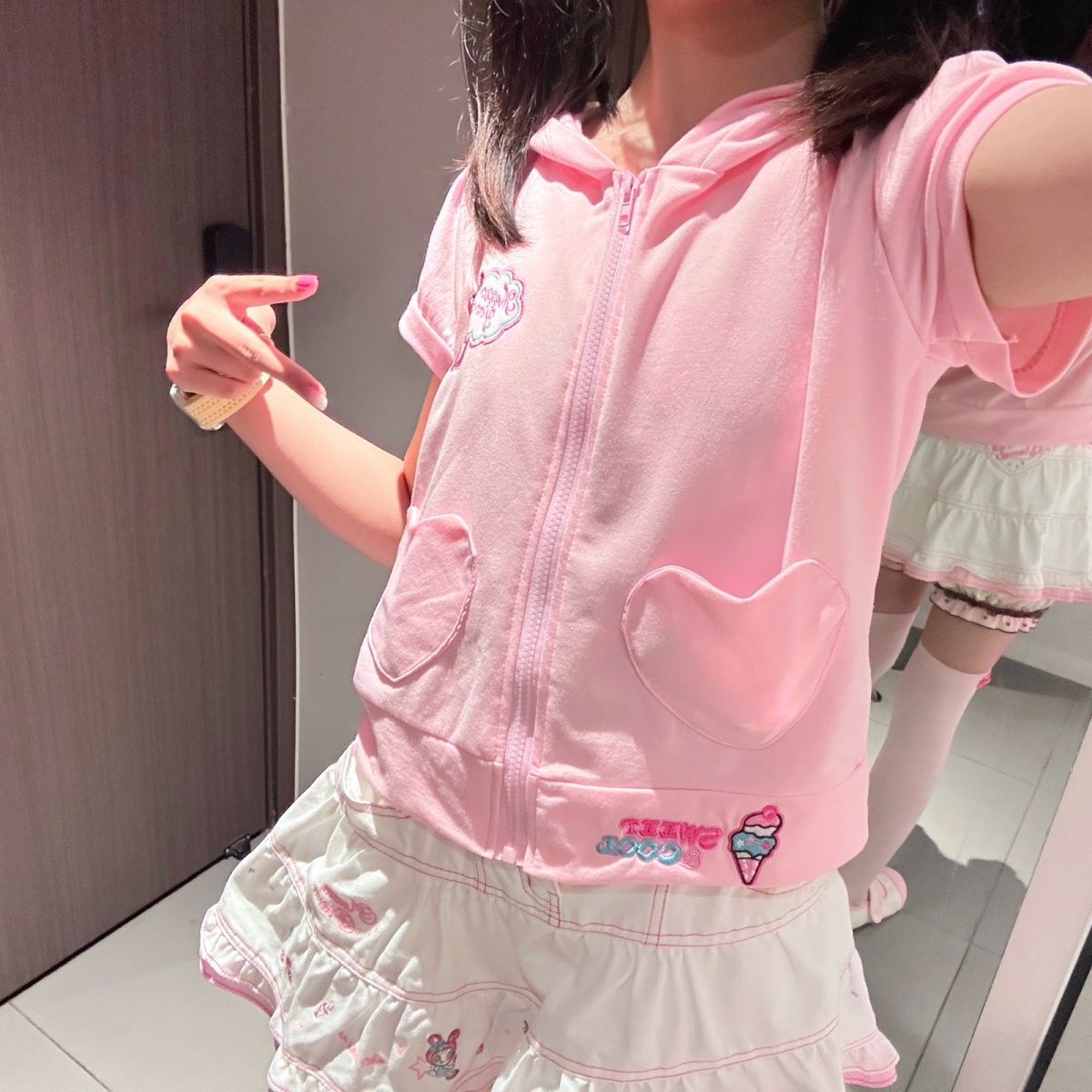 Streetwear Brand Y2K - Nouvelle veste rose d'été pour fille,