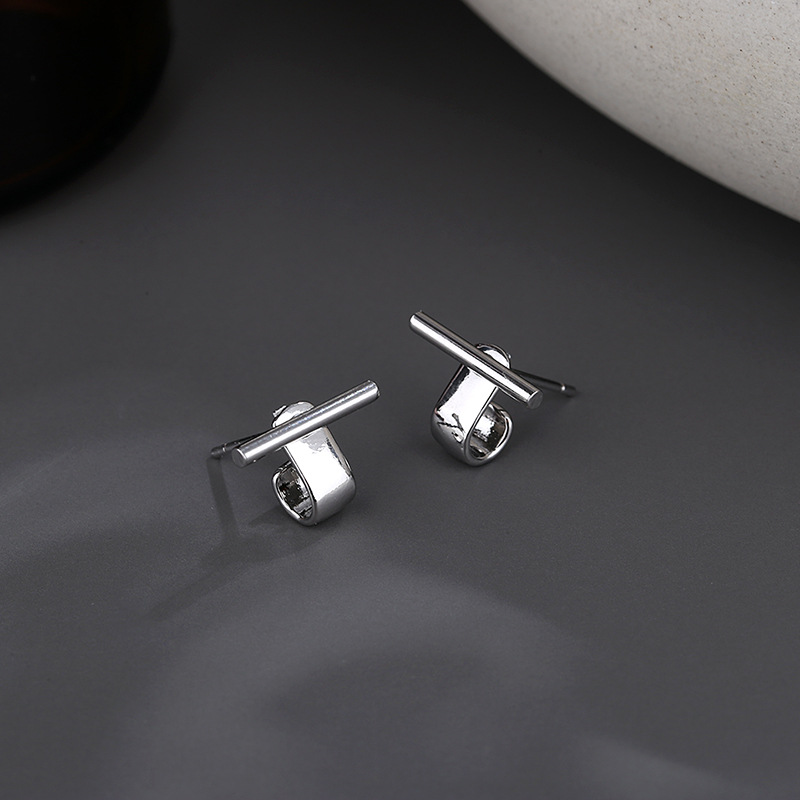 Streetwear Brand Accessories - Boucles d'oreilles géométriques en argent Sterling