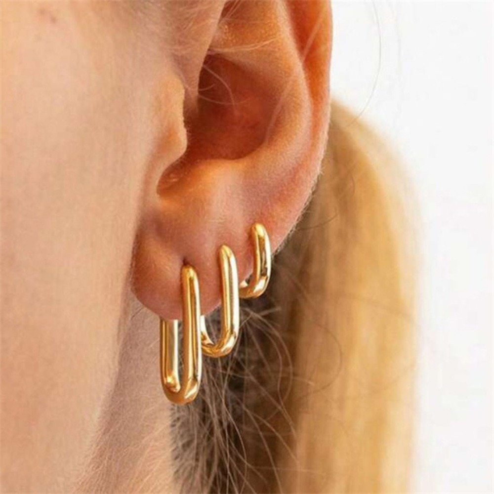 Streetwear Brand Accessories - Boucles d'oreilles créoles Ellipse géométriques Style