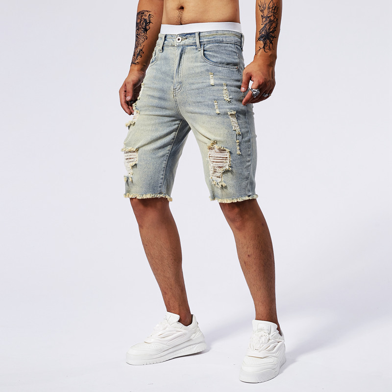 Short en Denim déchiré pour ho - Streetwear Brand Marketing avis et prix