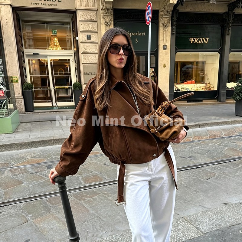 Nouvelle Veste en Daim Marron  - Streetwear Brand Designs avis et prix