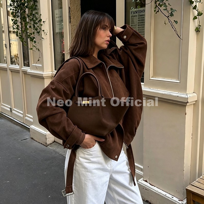 Nouvelle Veste en Daim Marron  - Streetwear Brand Designs avis et prix
